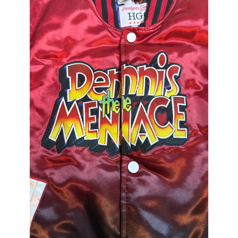 Headgear Classics Dennis the Menace Varsity Jacket Red Black Ombre Satin S - Picture 4 of 14